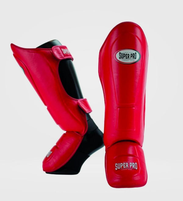 Chrániče holení Super Pro Kickboks Thai Pro Leer – Červené