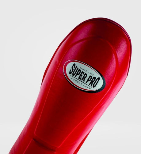 Protège-tibias Super Pro Thai Pro Cuir – Rouge – Protège-tibias