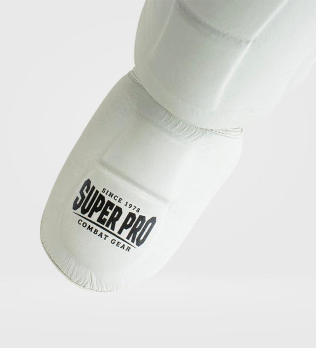 Chrániče holení Super Pro Kickboks Thai Pro Leer – Bílé