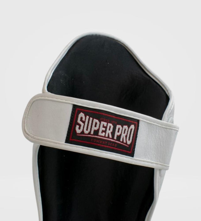 Chrániče holení Super Pro Kickboks Thai Pro Leer – Bílé