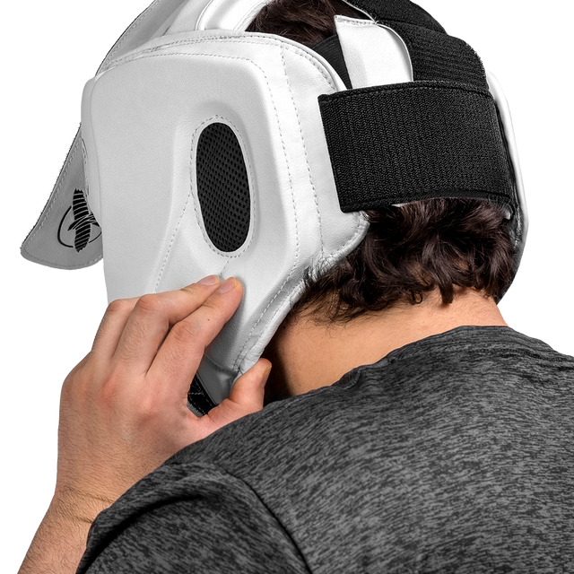 Hayabusa T3 Head Protector with Cheek Protection - White/Black