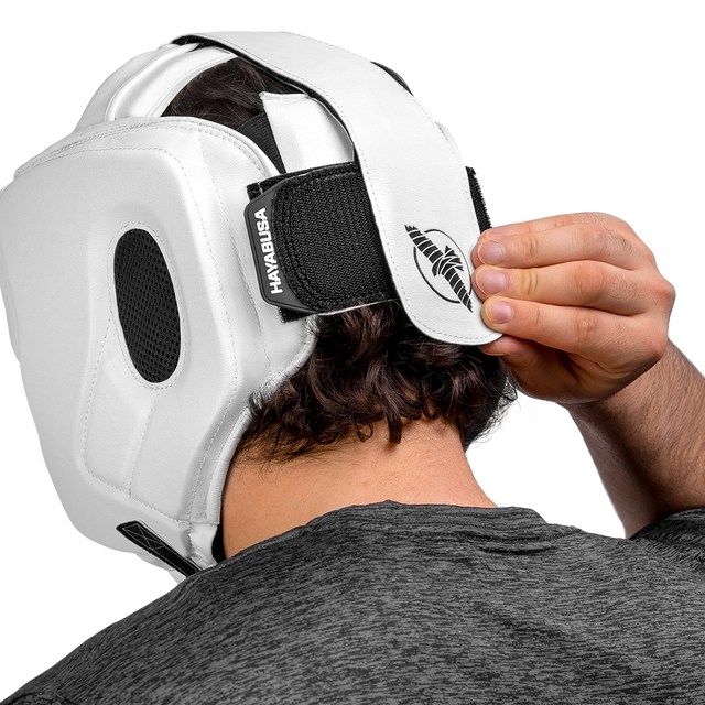 Hayabusa T3 Head Protector with Cheek Protection - White/Black