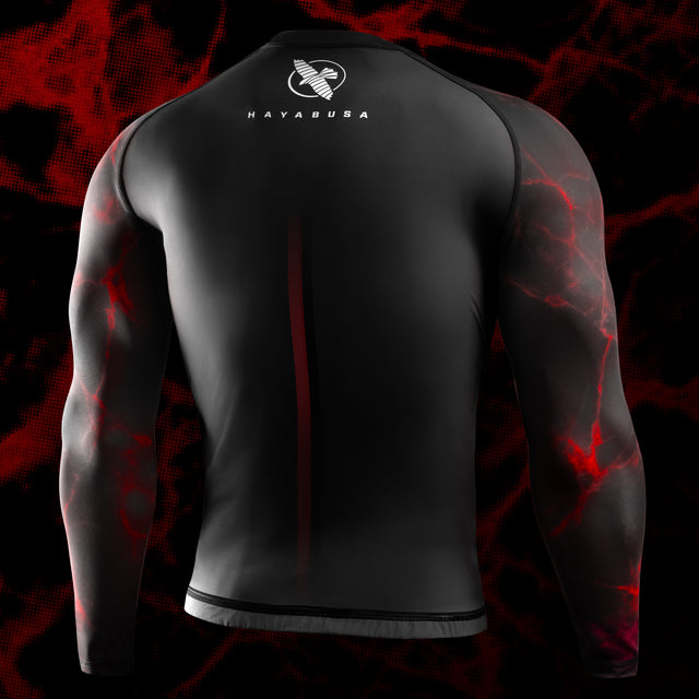 Rashguard Hayabusa x UFC BJJ Manches longues – Noir/Rouge