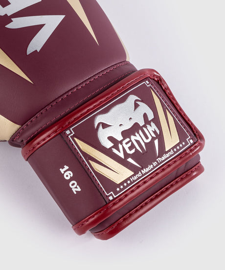 Venum Boxhandschuhe Elite – Burgunderrot/Gold