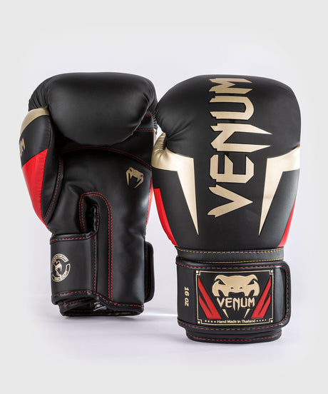 Venum Boxhandschuhe Elite – Schwarz/Gold/Rot