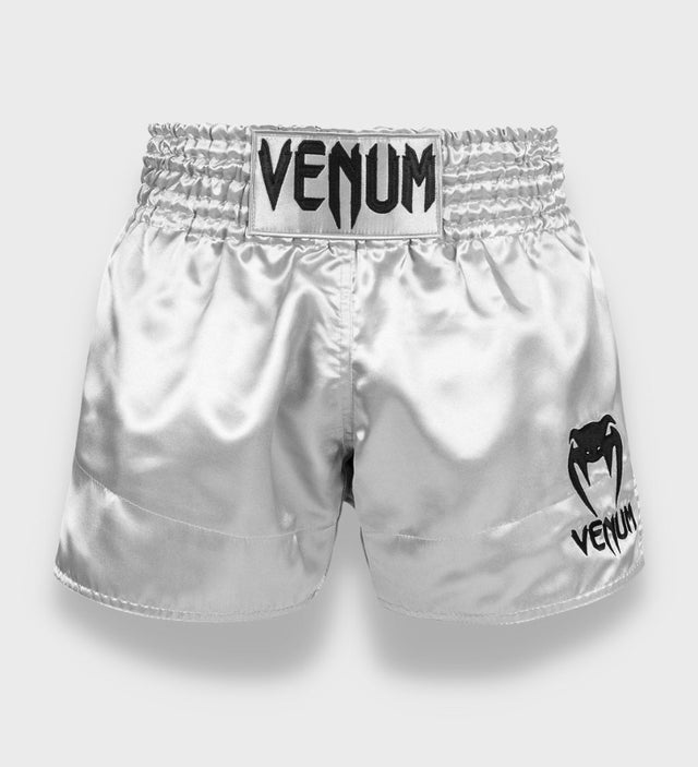 Pantaloni scurți de kickboxing Venum Classic – Argintiu/Negru