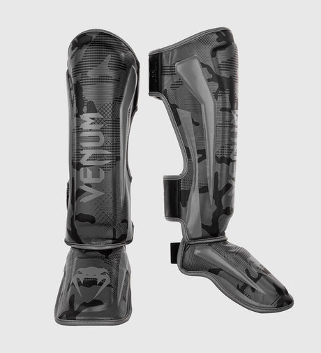 Paratibie da kickboxing Venum Elite – Camo Grigio – Paratibie