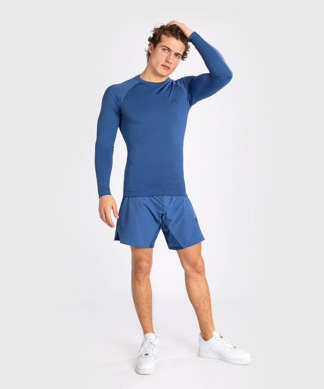 Venum Rashguard Contender Lange Mouwen - Blauw - Rashguard